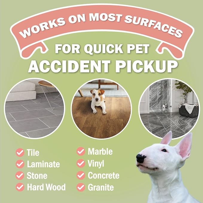 Dog Pee Cleaner | Pet Accident Cleanup Powder | Vomit Cleanup Kit for Hard Surfaces | Puppy Potty Training Aid | Dog Diarrhea Accident Absorbent | Non-Toxic Odor Remover