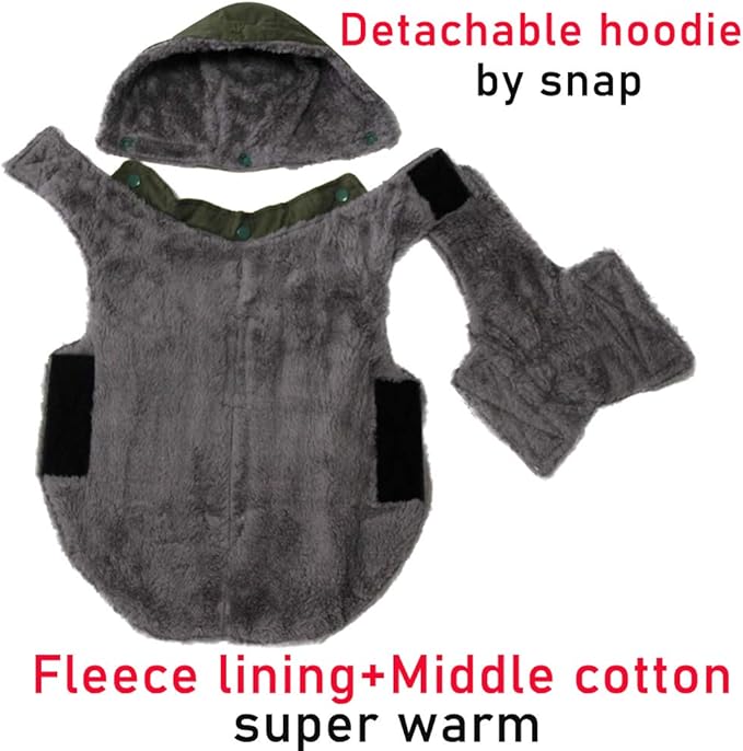 Fleece Dog Hoodie for Small Medium Dogs Super Warm Puppy Jacket for Cold Winter Dog Coats,Green M