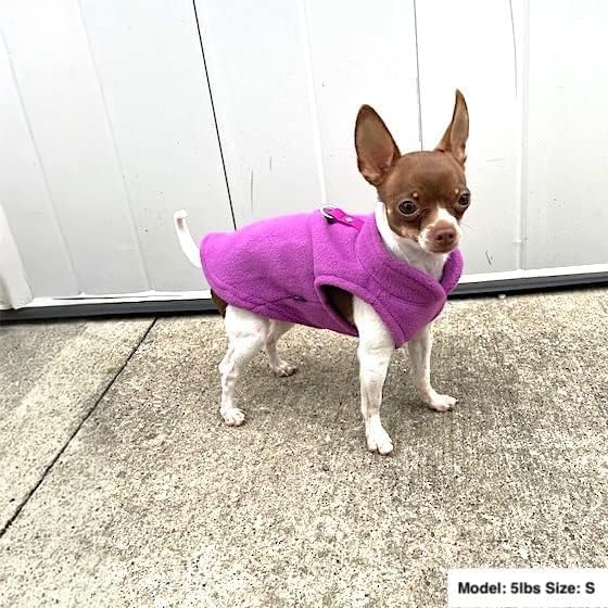 JACKO & CO - Fleece Vest Dog Sweater with Leash Ring - Soft, Warm & Lightweight Pullover Coat for Small & Medium Dogs, Puppies & Cats - Cozy Fall/Winter/Spring Pet Jacket (Purple, XX-Large 25-35lbs)