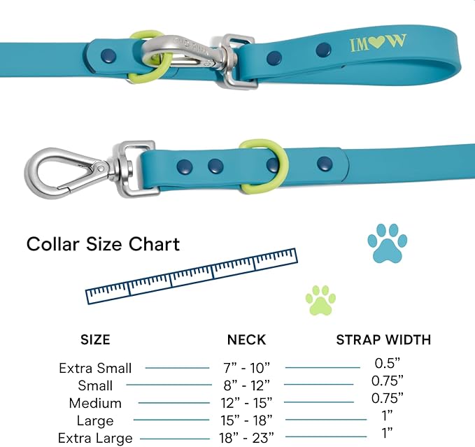 Wild One, Limited Edition, Designer Collection, Blue Dog Collar, Easy-Clean, All Weather Flex-Poly Strap with Metal, Durable, Dirt and Odor Resistant, XSmall