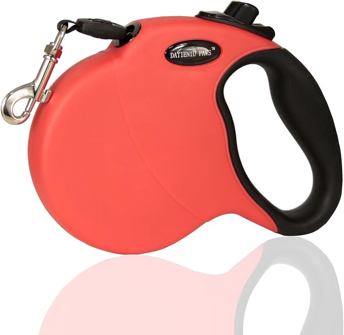 Retractable Dog Leash Hands-Free Adjustable Length 16ft with Safety Lock Durable Nylon Belt for Small Medium Large Dogs Easy Walk Training Portable Dog Leash Red L