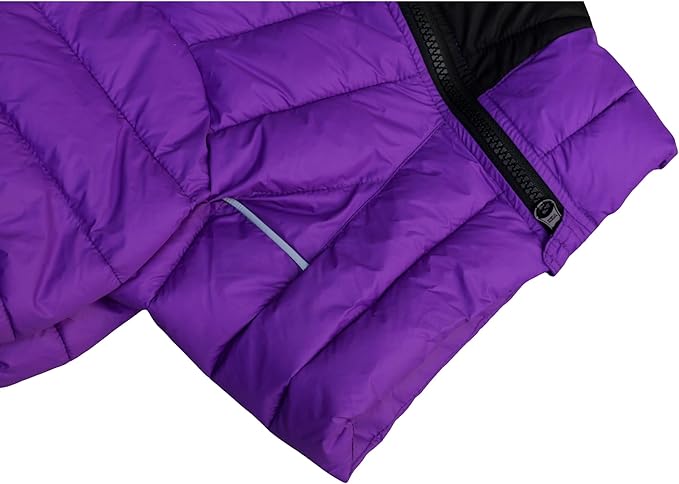 Purple Dog Warm Jacket, Zippered Adjustable Outdoor Snow Jacket - Waterproof, Windproof, Reflective - Small to XXXXL
