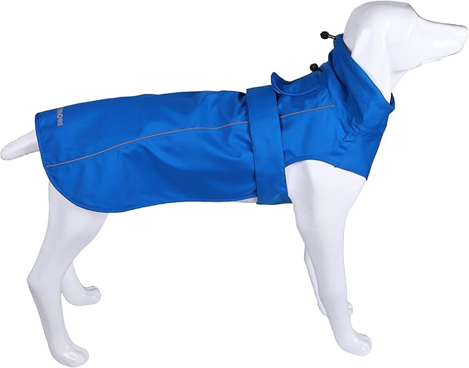 Adjustable Waterproof Dog Raincoat for Dogs,Lightweight Pet Rain Jacket Puppy Clothes with Reflective Strip for Small Medium Large Dogs (Blue, Small)