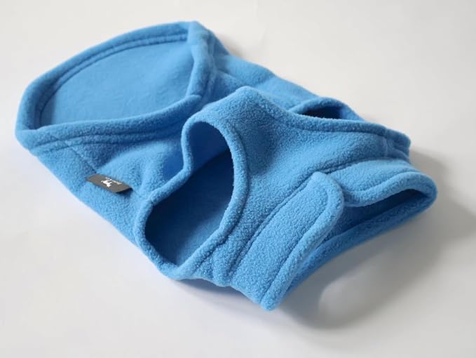 JACKO & CO - Fleece Vest Dog Sweater with Leash Ring - Soft, Warm & Lightweight Pullover Coat for Small & Medium Dogs, Puppies & Cats - Cozy Fall/Winter/Spring Pet Jacket (Blue, Medium 6-10lbs)