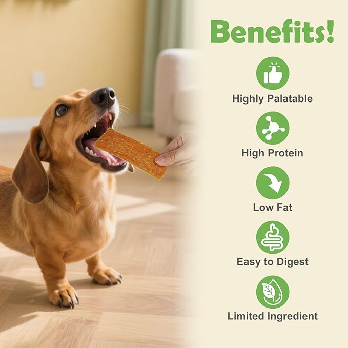 MON2SUN Dog Treats Chicken Jerky Pumpkin Flavor, Rawhide-Free, Gluten-Free, Healthy Jerky Snacks for Small Dogs, 10.6 oz
