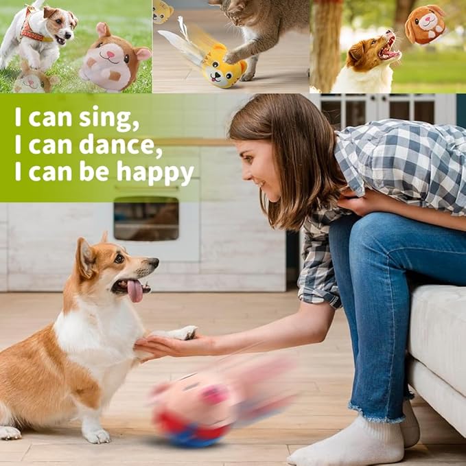 Dog Toys for Small Large Dogs,Puppy Toys to Keep Them Busy,Moving Interactive Squeaky Dog Toy,Active Moving Pet Plush Toy,Small Dog Toys (Rabbit)