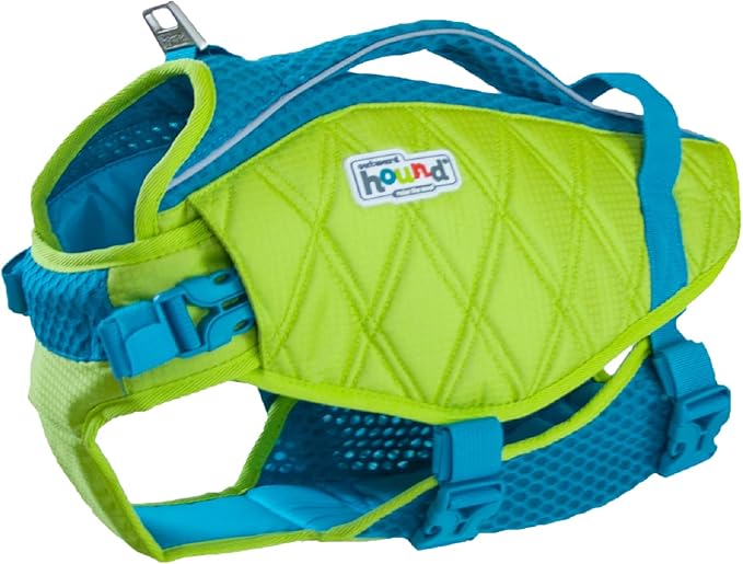 Outward Hound Standley Sport Dog Life Jacket, High-Performance Ripstop Dog Life Vest for Swimming, Boating, and Water Safety, XL, Green