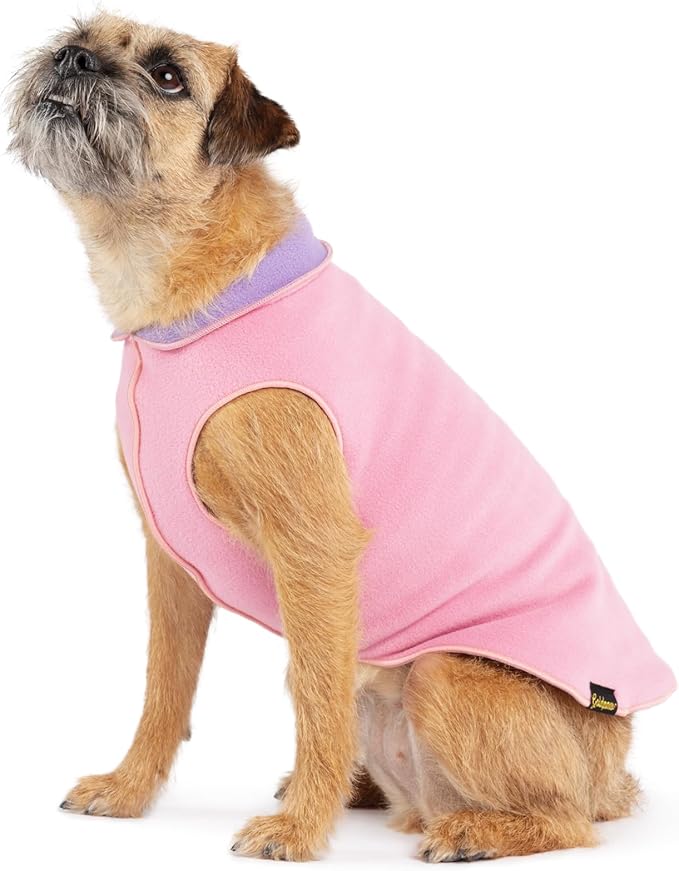 Goldpaw Duluth Double Fleece Dog Sweater Vest for Large Dogs - Soft, Stretchy Dog Fleece - Warm Pet Jacket for Fall and Winter - Premium Pet Outerwear - Machine Washable - Rose/Lavender - Size 26