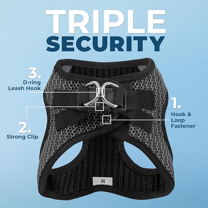 Best Pet Supplies Voyager Step-in Air Harness - All Weather Mesh, Reflective, No Pull Harness for Dogs, Cats - Secure with Hook & Loop Fastener, Buckle, Double D-Rings - Tone, M