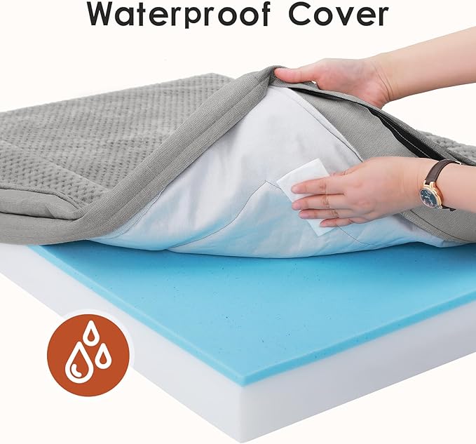 Orthopedic Dog Beds Large Sized Dog, Memory Foam Pet Bed for Medium and Large Dogs, Washable Removable Cover, Nonskid Bottom, Waterproof, 36x27x6 Inches, Light Grey