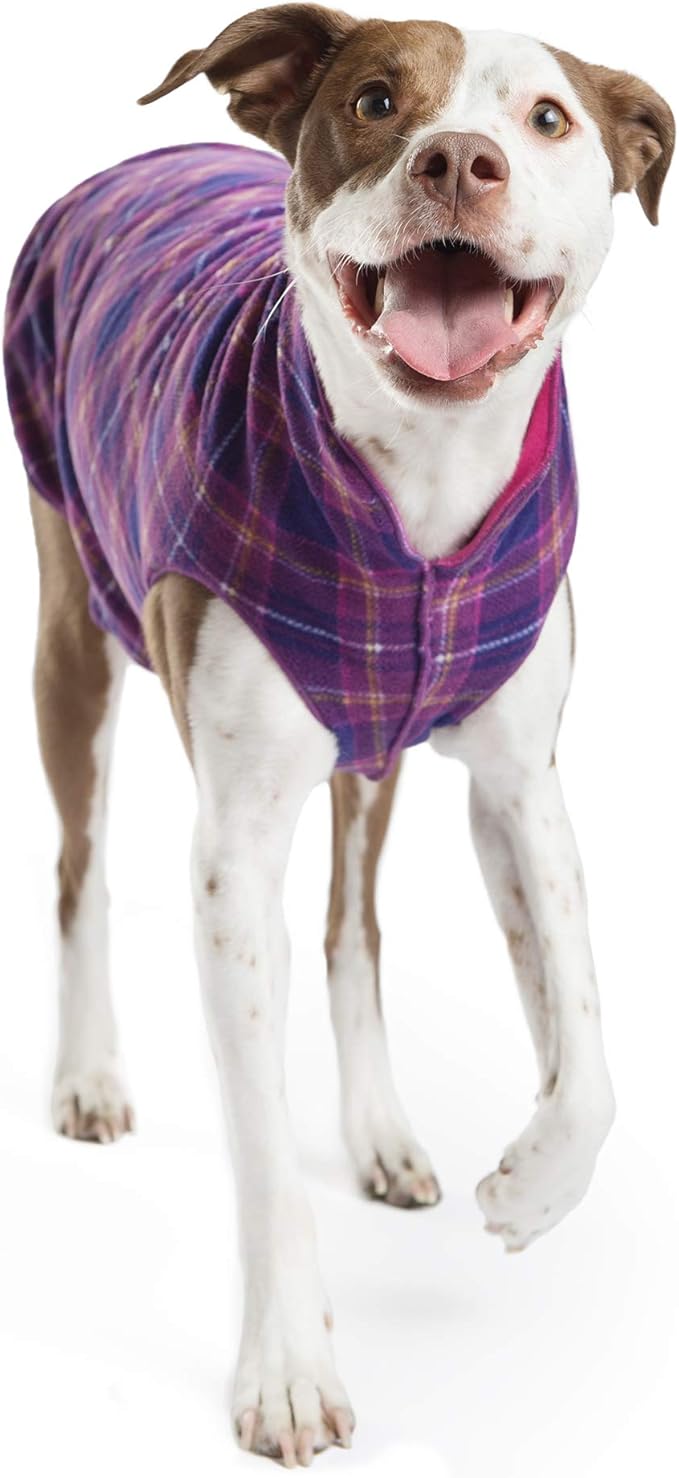 Goldpaw Duluth Double Fleece Dog Sweater Vest for Small Dogs - Soft, Stretchy Dog Fleece - Warm Pet Jacket for Fall and Winter - Premium Pet Outerwear - Machine Washable - Mulberry/Fuchsia - Size 12