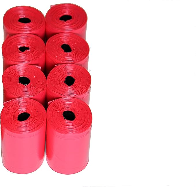 120 Easy Open & Strong Leak-Proof Poop Bags Dog Waste Bags 13.25 x 9" Made in USA .Bags are easier to tie than standard 12 inch bags (Red)