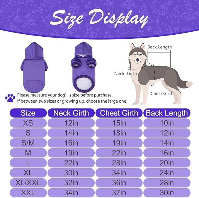 KOOLTAIL Basic Dog Hoodie - Soft & Warm Dog Hoodie Sweater with Leash Hole and Pocket, Dog Winter Coat, Cold Weather Clothes Sweatshirt for Small Medium Large Dogs Puppy Cat Boys Girls Purple XL