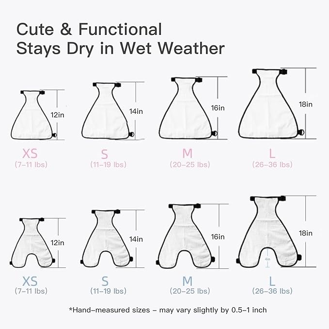 Waterproof Belly Shield for Corgis & Dachshunds – Adjustable underbelly Protector. Male/Female Designs. Stays Dry in rain, mud & Grass. Ideal for Sensitive Skin (Blue - Female, L)