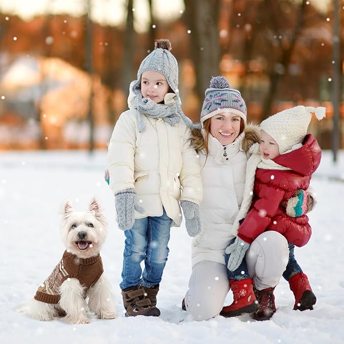 Mihachi Dog Sweaters for Medium Dogs Girl Boy,Soft Warm Dogs Shirt, Cold Weather Dog Coat Turtleneck Knitted Pullover Dog Clothes Costume with Leash Hole for Large Cat Puppy Doggy Pet,Beige M