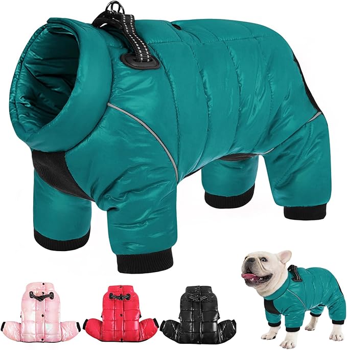 AOFITEE Dog Coat, Waterproof Dog Jacket for Winter, Warm Fullbody Dogs Snowsuit, Winter Coat for Small Dogs, Zip Up Pet Puffer Jacket Fleece Vest, Outdoor Reflective Cold Weather Pet Coats, Medium