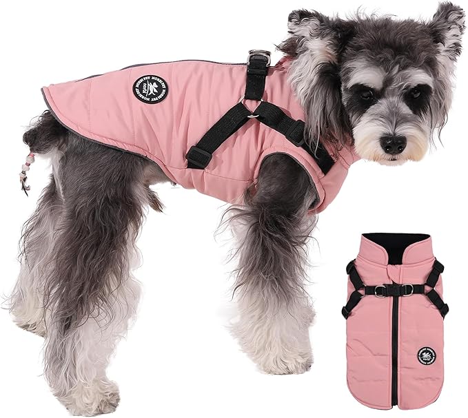 Norbi Dog Winter Jacket with Built-in Harness - Adjustable Warm Coats for Small to Large Dogs - Perfect for Cold Weather