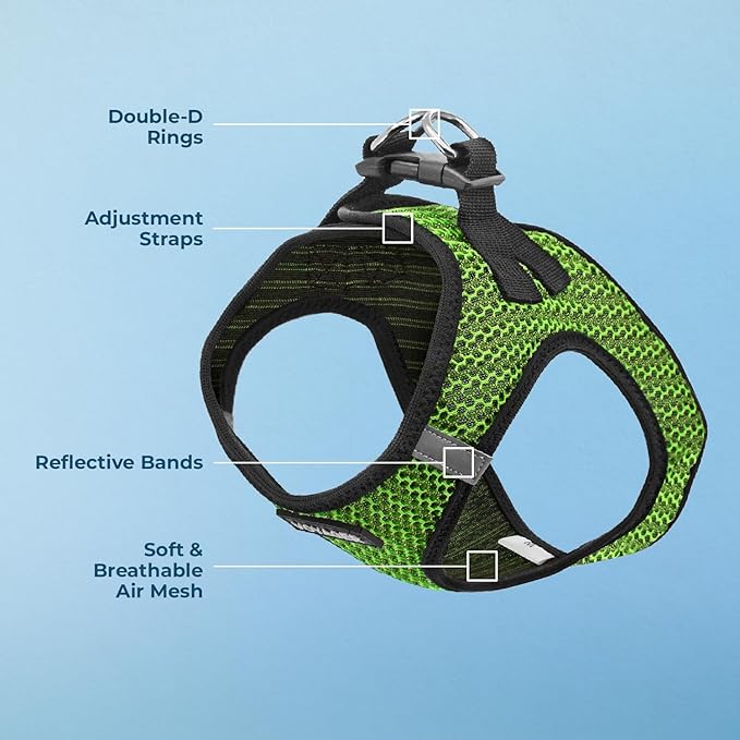 Best Pet Supplies Voyager Step-in Air Harness - All Weather Mesh, Reflective, No Pull Harness for Dogs, Cats - Secure with Hook & Loop Fastener, Buckle, Double D-Rings - Tone, L