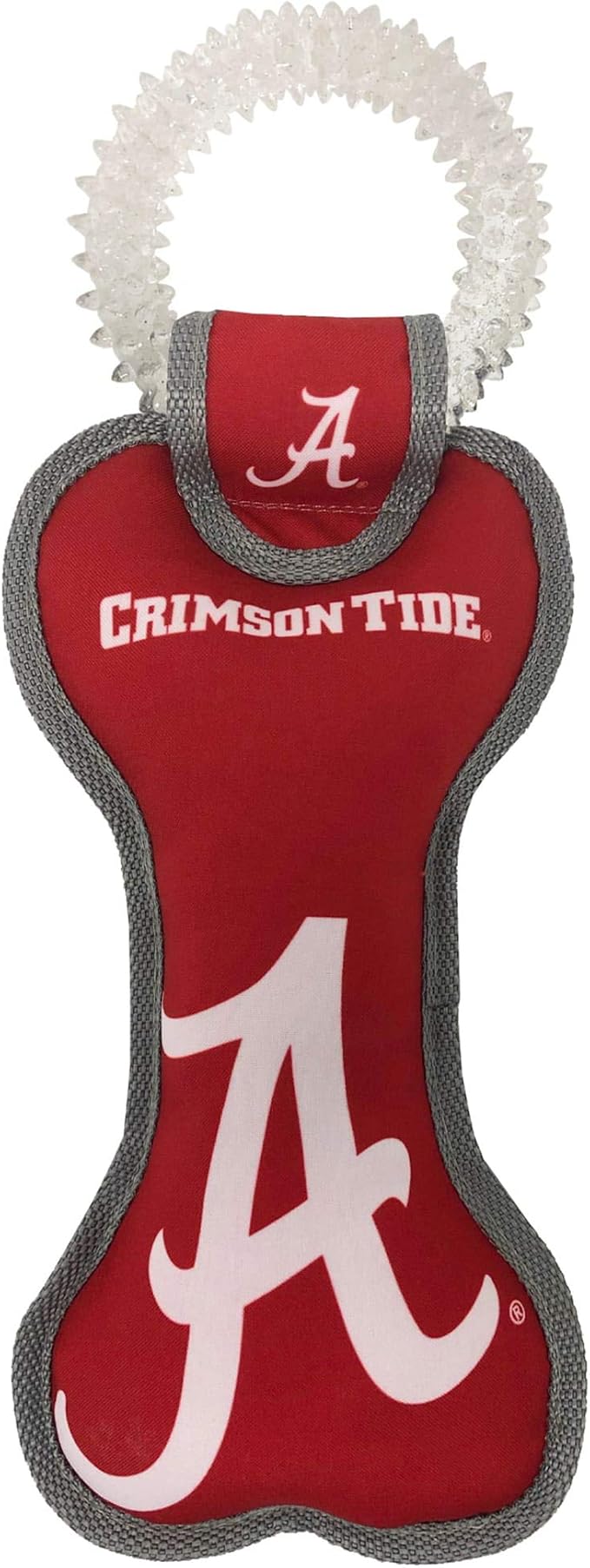 Pets First NCAA Alabama Crimson Tide Dental Dog TUG Toy with Squeaker. Tough PET Toy for Healthy Fun, Teething & Cleaning Pets Teeth & Gum