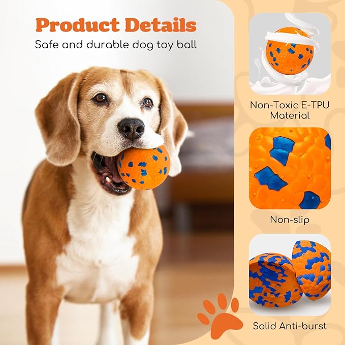 Nobleza Dog Ball Toy Tennis Bouncying Training Balls， Aggressive Chewer Teething Durable Floating Dog Tennis Balls， Interactive Pet Popcorn Ball for Medium Small Pet Puppy， 8 PCS