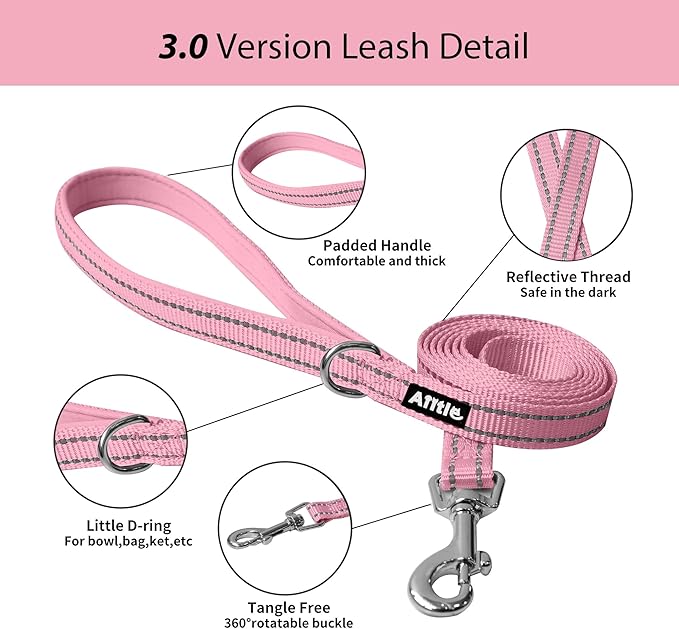 AIITLE Small Harness for Puppy with A Leash - Summer Dog Vest Harness with Super Breathable Mesh, Reflective No-Pull Pet Harness for Outdoor Walking, Camping for Small Dogs, Cats Pure Pink XXS
