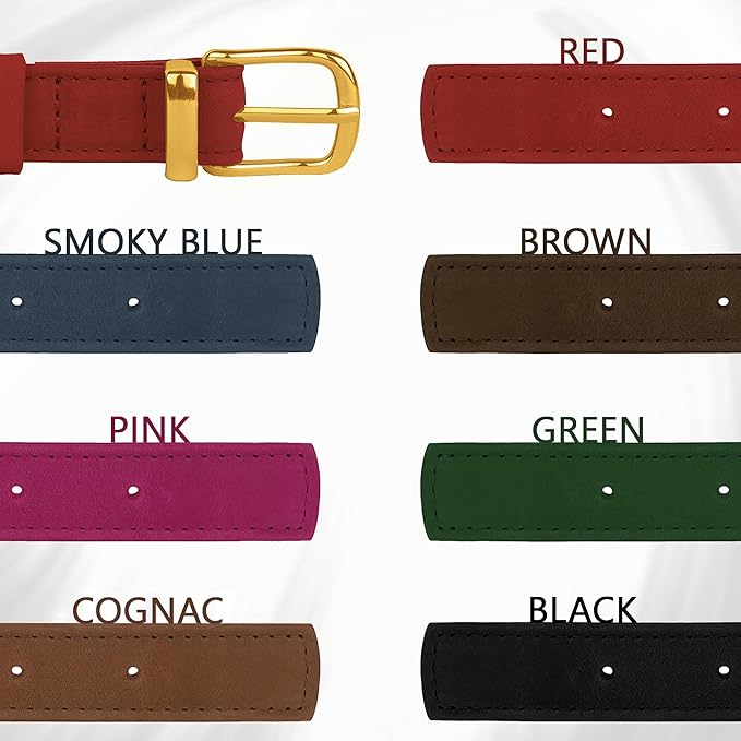 Leather Dog Collar - Heavy Duty Adjustable Soft Padded Pet Collars for Small Medium Large Dogs Breed - Black Green Brown Pink Red Blue (Red, M, 12"-15" Neck Fit)