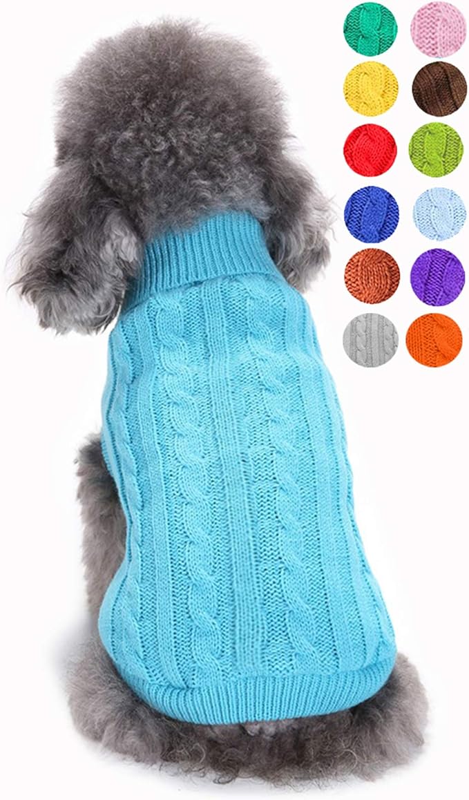 Dog Sweater, Warm Dog Sweaters for Small Dogs Medium Large Dogs, Cute Winter Classic Turtleneck Pet Sweater Cat Sweater Dog Clothes Coat Dog Christmas Sweaters for Girls Boys Dog Puppy Cat