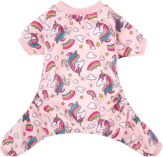 CuteBone Small Dogs Outfit Soft Puppy Onesies Pjs Dog Pajamas Pet Coat Cat Apparel Comfy Doggie Jumpsuit Bodysuit for All Seasons P67L