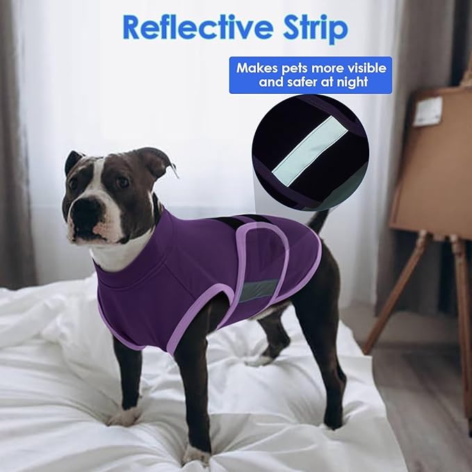 MIGOHI Dog Anxiety Relief Coat,Comfort Anxiety Vest for Dogs,Adjustable Dog Anxiety Calming Wrap for Fireworks,Thunderstorms,Travel, Separation, Anxiety Jacket for Large Dogs, XL,Purple