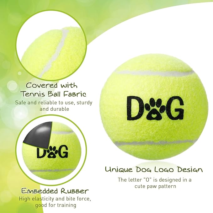 40 Pack Tennis Balls Dog Toys Bulk 2.5 Inch with Carry Bags, Easy Catching Interactive Fetch for Pet Puppy Small Medium Large Dogs Training Exercise and Practice