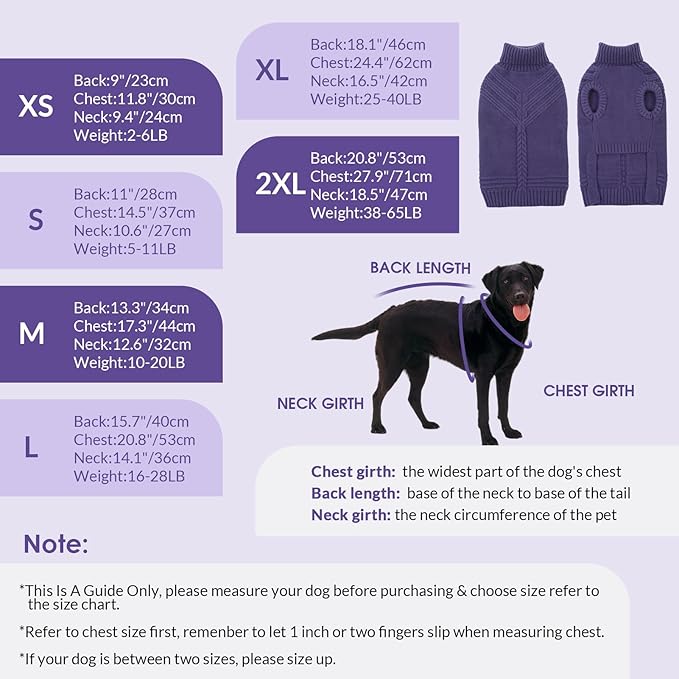Dog Sweaters for Large Dogs Male Female Pet Knitwear Classic Puppy Warm Pullover Turtleneck Cold Weather Clothes for French Bulldog(GrayishBlue, L)