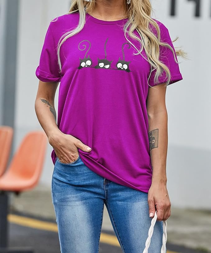 NIUBIA Women's T Shirts Summer Tops Simple Heart Graphic Shirts Sayings Short Sleeve Vacation Casual Blouse Thankful Tee