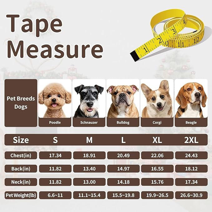 Dog Winter Coat for Small & Medium Dogs (Up to 31lb), Waterproof Dog Coat with Harness, Puppies Windproof Puppy Puffer Jacket, Snowsuit for Dachshund,Frenchie, Corgi (Classic Brown, Small)