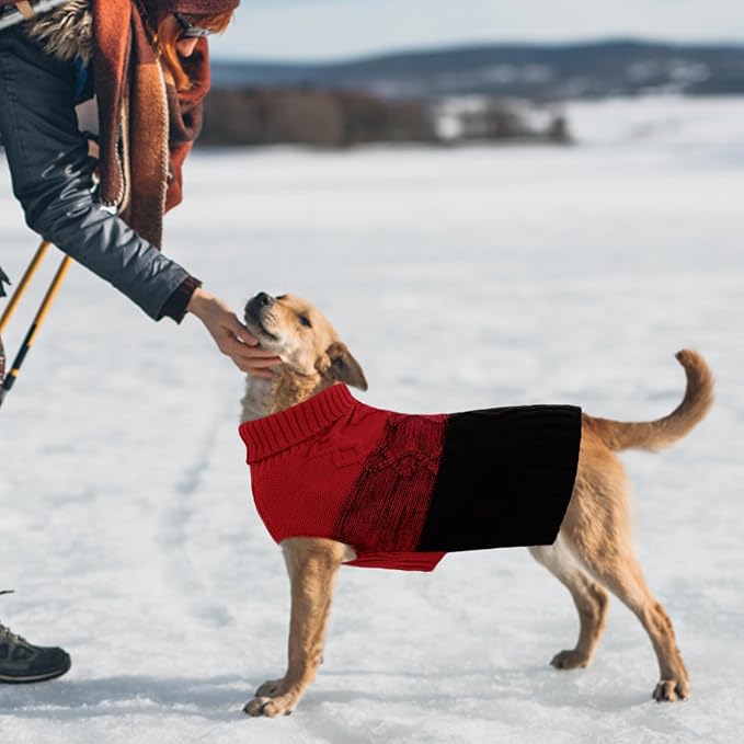 ASENKU Warm Dog Sweater for Small Medium Dogs,Pet Sweaters for Fall Winter Dog Clothing,Thicked Pullover Puppy Cat Turtleneck Sweater for Doggie Chihuahua Clothing