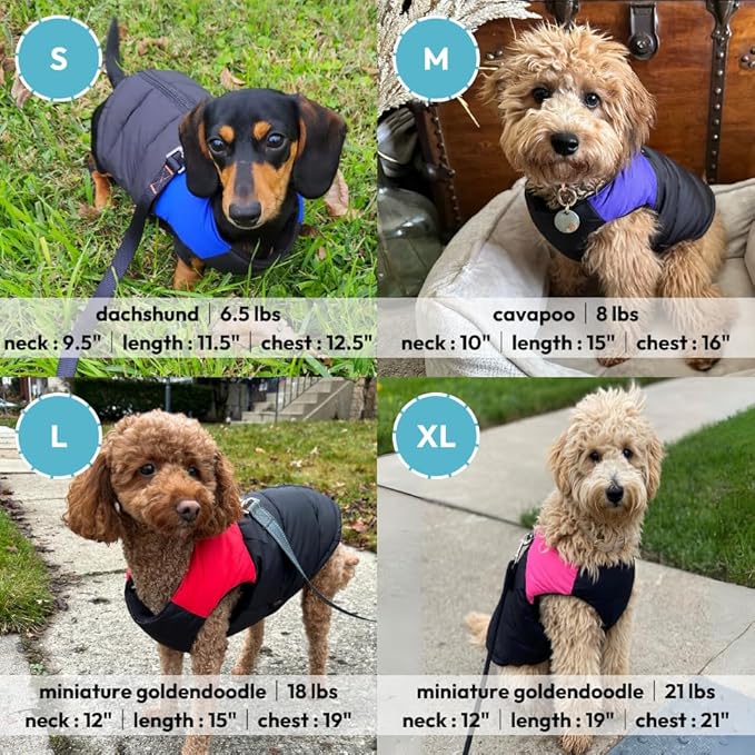 Gooby Padded Vest Dog Jacket - Pink, Small - Warm Zip Up Vest Fleece Jacket with Dual D Ring Leash Water Resistant for Small to Medium Dogs