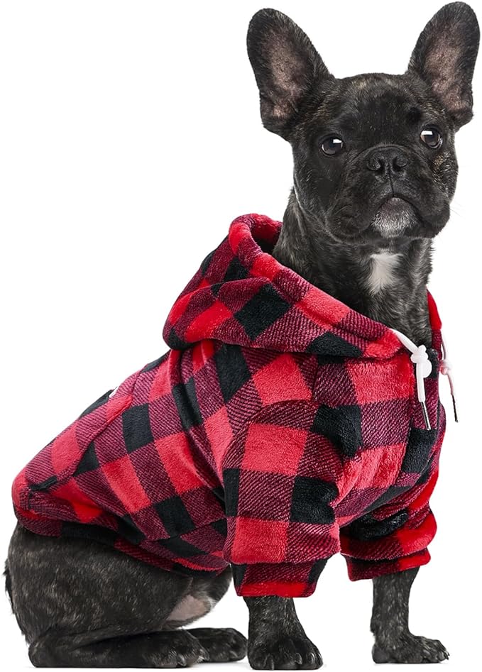 SlowTon Dog Hoodie Tie Dye - Warm Dog Sweater Hoodies with Pocket, Fall Winter Dogs Coat Jacket Pet Outfit Puppy Hooded Sweatshirt Clothes for Small Medium Large Dogs Boy Girl (Red, L)