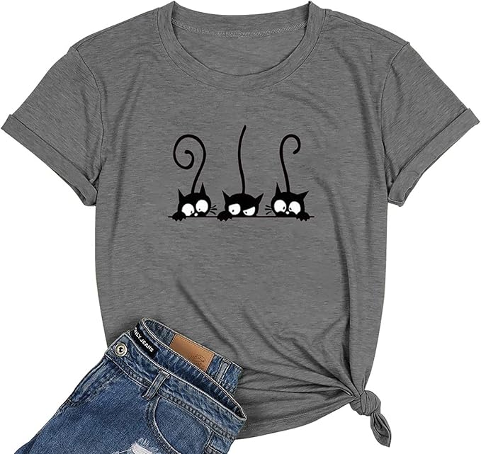 NIUBIA Women's T Shirts Summer Tops Simple Heart Graphic Shirts Sayings Short Sleeve Vacation Casual Blouse Thankful Tee