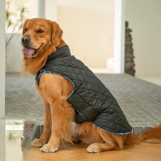 CuteBone Winter Dog Jacket - Waterproof & Windproof, Reversible, Soft Coat with Leash Hole, Thick & Adjustable for Small to Large Dogs
