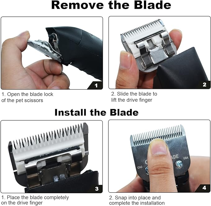 #30 Blade Dog Grooming Clipper Replacement Blades Compatible with Andis/Wahl/Oster Dog Clippers,Detachable Ceramic Blade & Stainless Steel Blade,Size-30, 1/50-Inch Cut Length (64260)