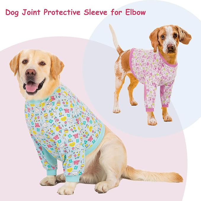 Dog Recovery Shirt for Front Legs, Dog Elbowpads Sleeve Protect Dogs Elbows Arms,Stop Licking Joints After Surgery, Help with Injury Healing Covers The Wound, Cone Alternatives (Pink, 5XL)