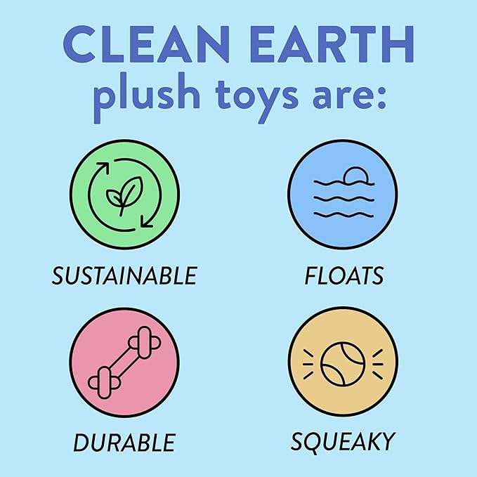 Spunky Pup Clean Earth Plush Stingray | Made from 100% Recycled Water Bottles | Small