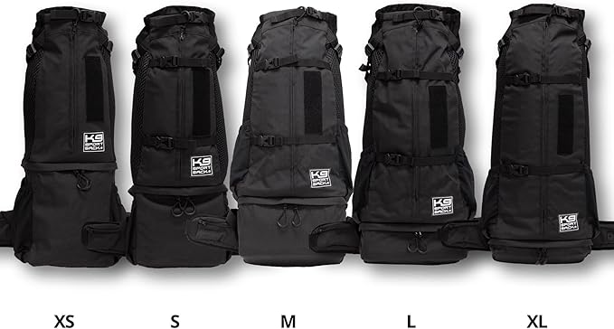 K9 Sport Sack Knavigate - X-Large, Midnight Black - Ideal for Dogs with 23-25” Back Length - Adjustable, Backpack-Style Carrier with Internal Frame & Padded Hip Belt