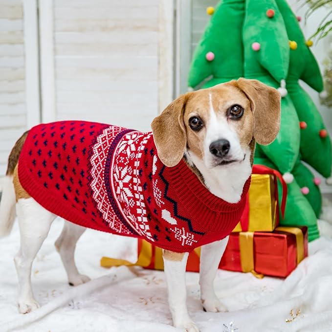 SCENEREAL Dog Sweaters for Small Dogs - Soft, Warm Turtleneck Small Dog Sweater, Ugly Knit Dog Christmas Outfits for Dachshund, Chihuahua, Pug, Yorkie,Winter Pet Clothes Girl Boy, XS