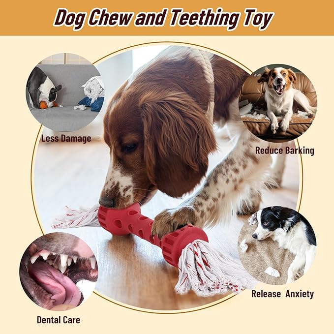 Dog Rope Toys for Aggressive Chewers, Tug of War Toys for Medium/Large Dogs, Outdoor Dog Fetch Toy, Dog Teething Toys, Keep Your Powerful Chewers Busy, Dog Boredom Buster Toys