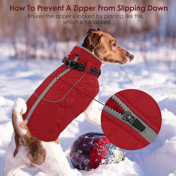 AOFITEE Winter Jacket for Extra Large Dogs, Warm Turtleneck Dog Coat with Back Zipper, Waterproof Dog Puffer Coat for Large Dogs, Pet Snowsuit Warm Snowsuit for German Shepherd, Weimar, Doberman