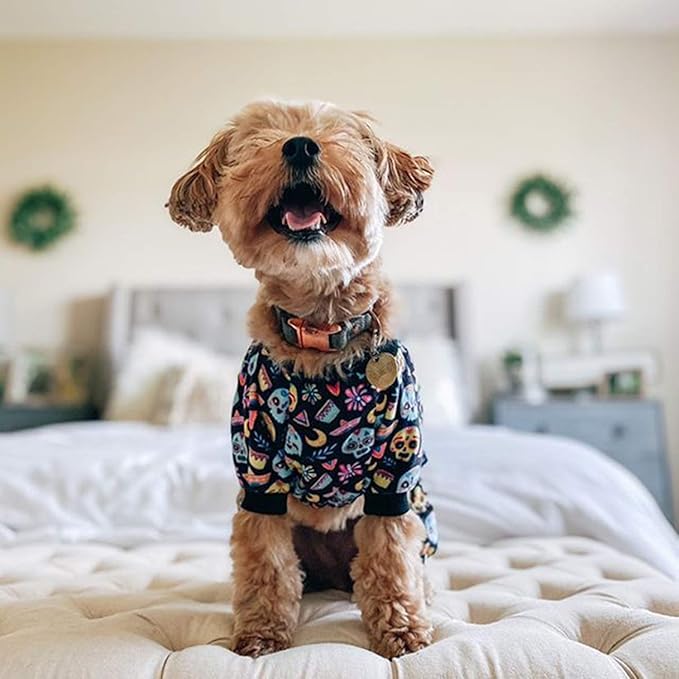 CuteBone Small Dogs Outfit Soft Puppy Onesies Pjs Halloween Dog Pajamas Pet Coat Cat Apparel Comfy Doggie Jumpsuit Bodysuit for All Seasons P73S