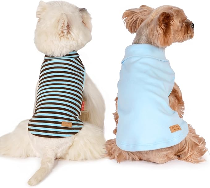 KYEESE 2Pack Dog Sweater Turtleneck Small Pets Sweaters Warm Pet Coats Soft Dachshund Clothes Pullover Pets Sweatshirt Dog Sweaters for Small Dogs Male Stretchy Dogs Clothes