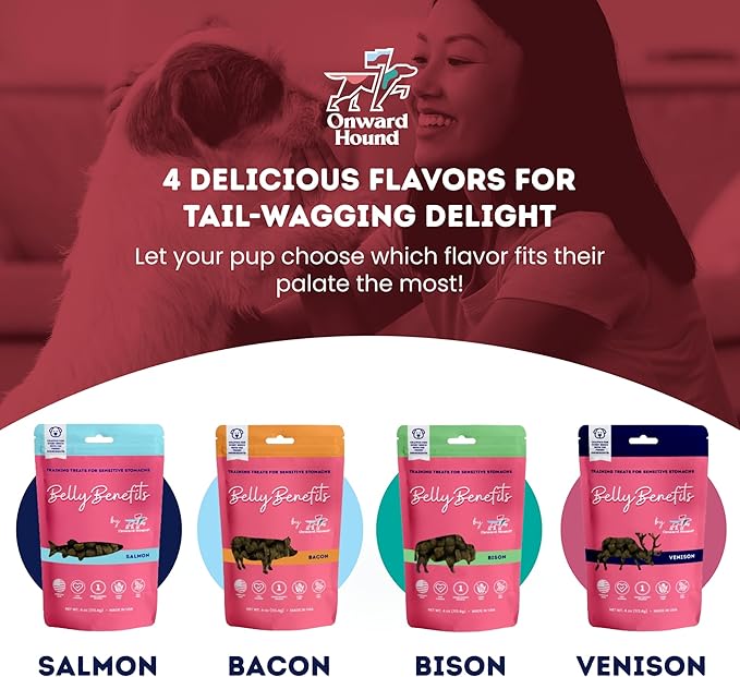 Onward Hound Training Treats for Dogs - Soft Bison - Low Calorie Dog Training Treats for Sensitive Stomachs with Single Source Premium Protein, Corn Free, & Soy Free Formula - 4 oz