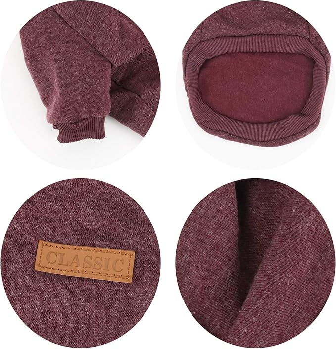 Idepet Pet Dog Classic Knitwear Sweater Soft Fleece Dog Coat Soft Thickening Warm Pup Dogs Shirt Winter Pet Dog Cat Clothes Puppy Customes Clothing for Small Dogs (S, Brown)