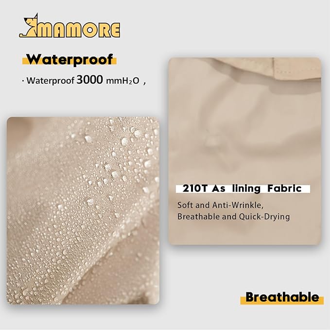 MAMORE Dog Jacket Waterproof Outdoor Vest for Smal Medium Large Dogs, Windproof Adjustable Breathable Lightweight Fashion Casual Dog Clothes (Khaki, X-Small)